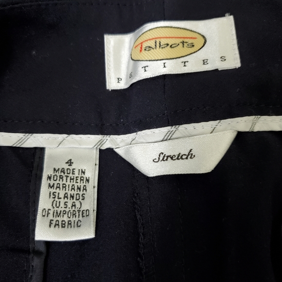 Talbots Petites Navy Stretch Pants, Size 4 - Picture 7 of 10
